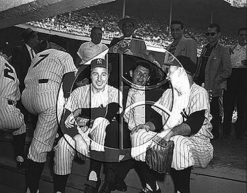 Joe DiMaggio, Eddie Fisher and Leo Durocher56N0320